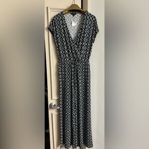 Banana Republic Gray and White Patterned Jumpsuit